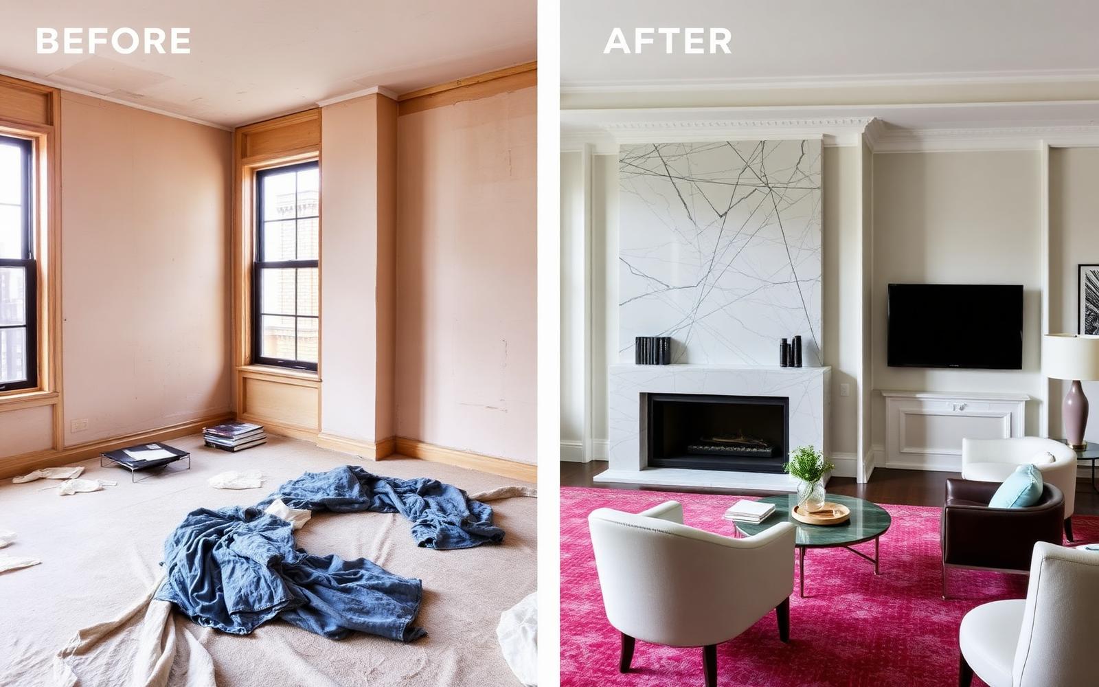 Before and after Manhattan apartment renovation